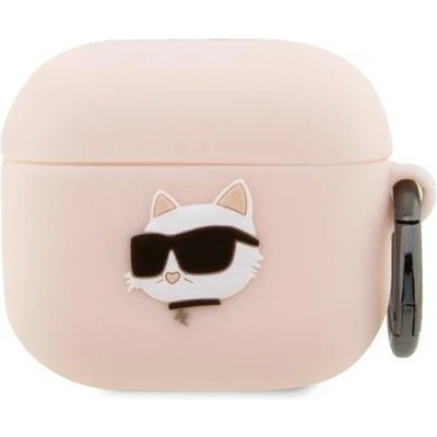 Karl Lagerfeld Кейс Karl Lagerfeld KLA3RUNCHP за AirPods 3, розов / розов, Silicone Choupette Head 3D (KF001476-0)
