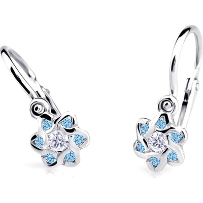 Cutie Jewellery Slušivé dětské náušnice z bílého zlata C2149-10-X-2 světle modrá