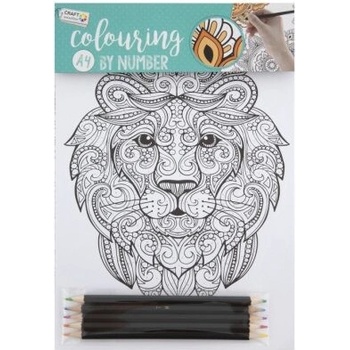 Malování podle čísel A4 5 listů a 5 oboustranných pastelek