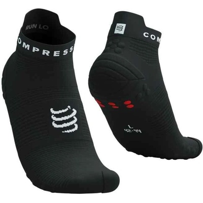 Compressport PRO RACING SOCKS V4.0 RUN LOW Čierna Biela Červená T1