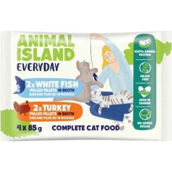 Animal Island Everyday Turkey and White fish fillets in broth 4 x 85 g