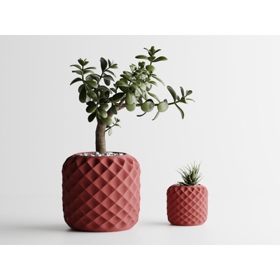 Кашпа Diamond тъмночервен мат