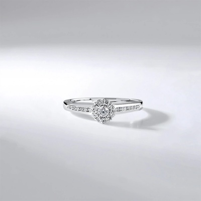 Lillian Vassago Zásnubní diamantový Prsten z bílého zlata LLV59 DR125W