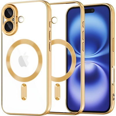 Techsuit Luxury Crystal MagSafe калъф за Apple iPhone 16 - Златен KP38091 (38091)