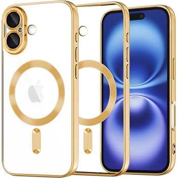 Techsuit Luxury Crystal MagSafe калъф за Apple iPhone 16 - Златен KP38091 (38091)