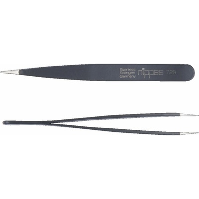 Nippes Solingen Pinzeta špicatá čierna nerez 9,5 cm
