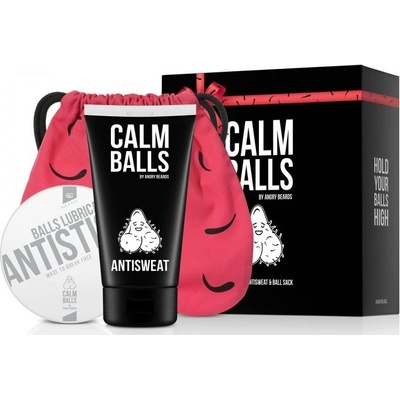 Angry Beards Calm Balls Antistick gel na intimní partie pro muže 100 ml + Antisweat deodorant v krému na intimní partie 150 ml + pytlík dárková sada – Zbozi.Blesk.cz