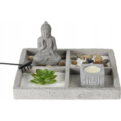 Poop HOME ELEMENTS Zenová zahrádka Buddha, čtverec