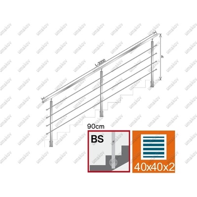 AISI 304 Zábradlí na schody, BS, nerez , 40x40x2/4xd AJP/ZBS90-3000 – Zboží Mobilmania