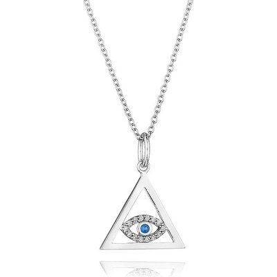 Swan Сребърно колие синьо око с цирконий JT923N Swan