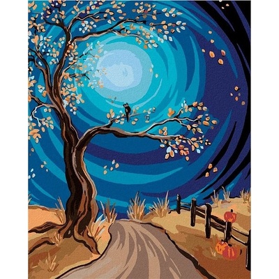 zuty Malování podle čísel Strom u cesty 80 x 100 cm vypnuté plátno na rám