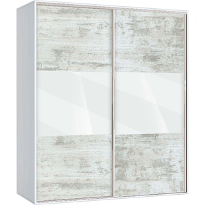 Bogdan Furniture G Гардероб с плъзгащи врати Memo. bg, модел BM-Ava 4, бял гланц и кристал
