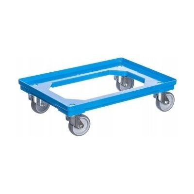 PK Group Vozík pod přepravky 4 otočná gumové kolečka 100 mm modrý