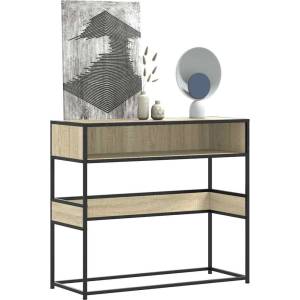 vidaXL Конзолна маса, дъб сонома, 90x35x80 см, инженерно дърво (849170)
