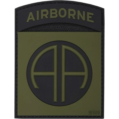 101INC Nášivka 3D plastová AIRBORNE 82nd ZELENÁ