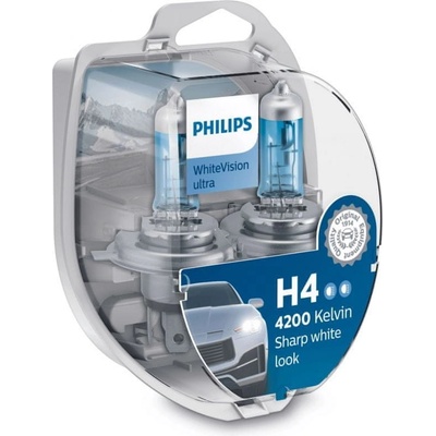 Philips White Vision ultra H4 P43T 12V 60/55W +W5W
