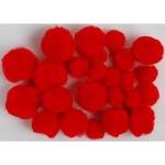 Fandy Acrylic pompons 04 red MIX sizes