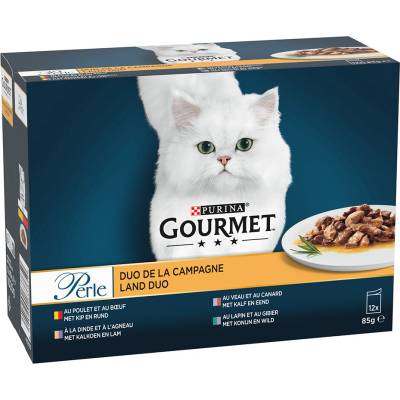 Gourmet Perle Gravy delight 48 x kura a hovädzie morka a jahňacie losos morské ryby a tuniak 85 g