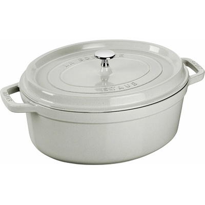 Staub Oválny liatinový hrniec s pokrievkou Cocotte, biela hľuzovka, 29 cm / 4,2 l 1003445
