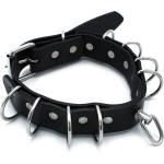 Kiotos Leather Collar Multi-D-Rings Black