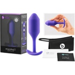 b-Vibe Snug Plug 2 - двоен анален плъг с топчета (114 g, лилав) - desirel