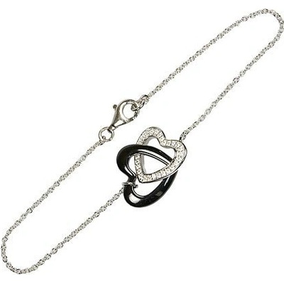 Infinitysilver stříbrný náramek s keramickým srdíčkem BC00218