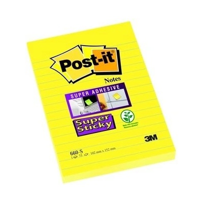 POST-IT Bloček Post-it Super Sticky 102x152 žltý linajky (MM066010)