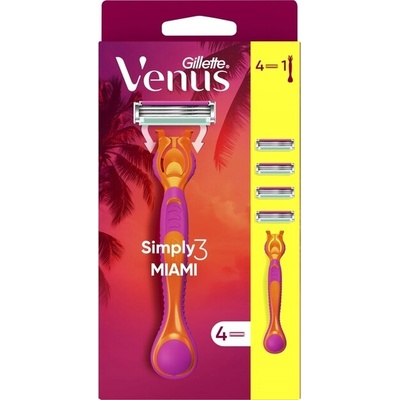Gillette Venus Simply 3 Miami + 4 ks hlavic – Hledejceny.cz