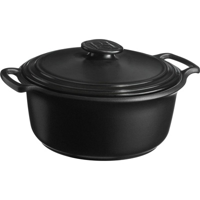Emile Henry Odľahčený keramický kastról na indukciu s pokrievkou Sublime+, Ø 29 cm / 7 l, čierny 7A4770P