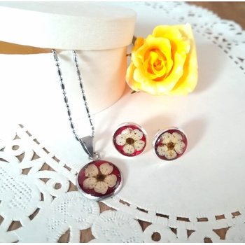 Meganflo Комплект бяла върбинка на червен фон