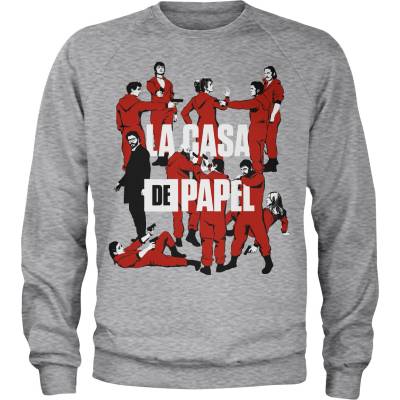 HYBRIS мъжки суичър La Casa De Papel - Bella Ciao - Grey - HYBRIS - NFLX-3-LCDP003-H96-2-HG
