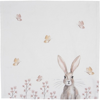Clayre & Eef Sada 6 ks ubrousků z bavlny Rustic Easter Bunny 40x40 cm