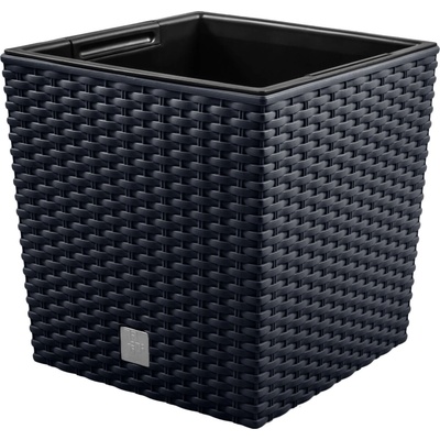 Prosperplast RATO LOW Květináč 17x17x17 cm ratan antracit