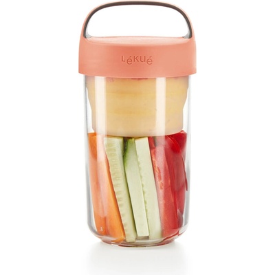 Lékué svačinový box Jar To Go 600 ml lososový