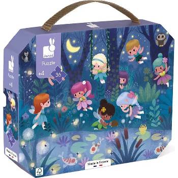 Image 1 of Janod Детски пъзел в куфарче Janod - Феи и лилии, 36 части (J02649)