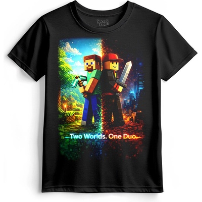 Tričko Crossover Minecraft x Roblox Two Worlds. One Duo. Roblox