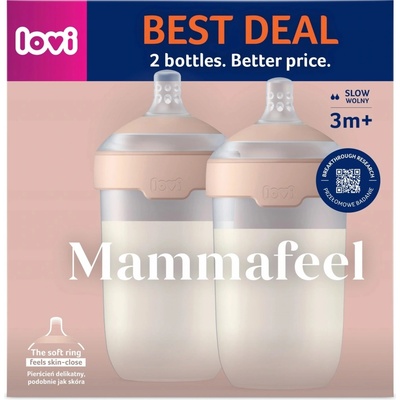 Lovi Mammafeel Bottle kojenecká láhev 3 m+ 2 x 250 ml