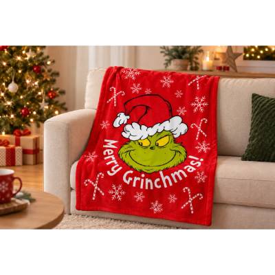 Jerry Fabrics Deka mikroflanel Grinch Merry Grinchmas