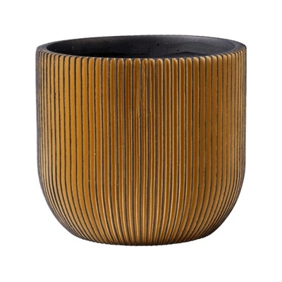 Capi Kvetináč Nature Groove egg čierny/zlatý 24x21 cm