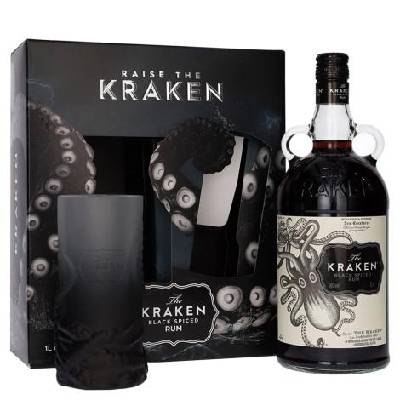 Kraken Black Spiced Rum 1,0l 40% (darčekové balenie 1 pohárik)