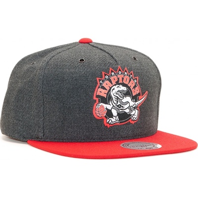 Mitchell & Ness Toronto Raptors Hardwood Classic Woven Reflective Charcoal/Red Snapback Šedá Červená Červená