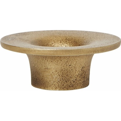 Ferm Living Kovový svícen Soothe Brass Finish Ø 8 cm, zlatá barva, kov