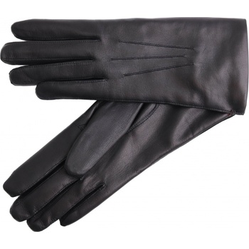 Špongr dámské kožené rukavice Margit kašmír černé