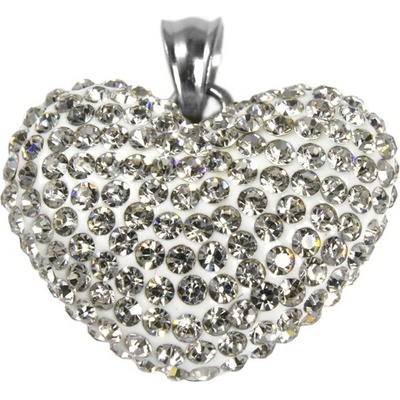 BM Jewellery Dámský přívěsek srdce se zirkony z chirurgické oceli S58160