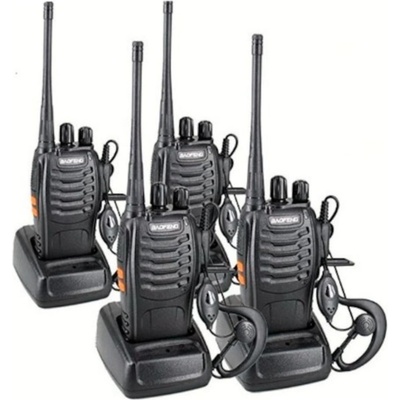 Baofeng Комплект 4 броя радиостанции Baofeng BF-888S 5W, 4 броя слушалки (BF-888S 4pics)