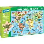 Wydawnictwo Jako Puzzle 70 pieces. Map of the world. Dinosaurs