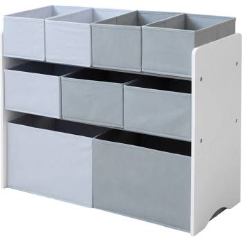 Ginger Home Органайзер-етажерка за играчки Ginger Home - С 9 кутии, Сив (JWTR-3090-1)