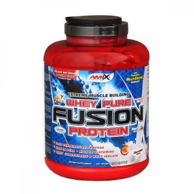 Whey Pure Fusion 2300 g - Amix - Arašidy - Čokoláda - Karamel