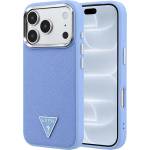 GUESS Калъф за телефон за iPhone 18 Pro / iPhone 17 Pro Grained Triangle Logo MagSafe (GUHMP18LPGSMTLSB) - Guess - Светлосин