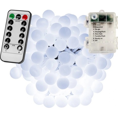 VOLTRONIC 67298 Párty osvetlenie 5 m 50 LED diód studené biele na batérie
